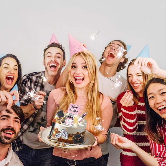 11 Pieces Makeup Fashion Theme Cake Decorations Set, Birthday Party Cake Toppers - Picture 7 of 9